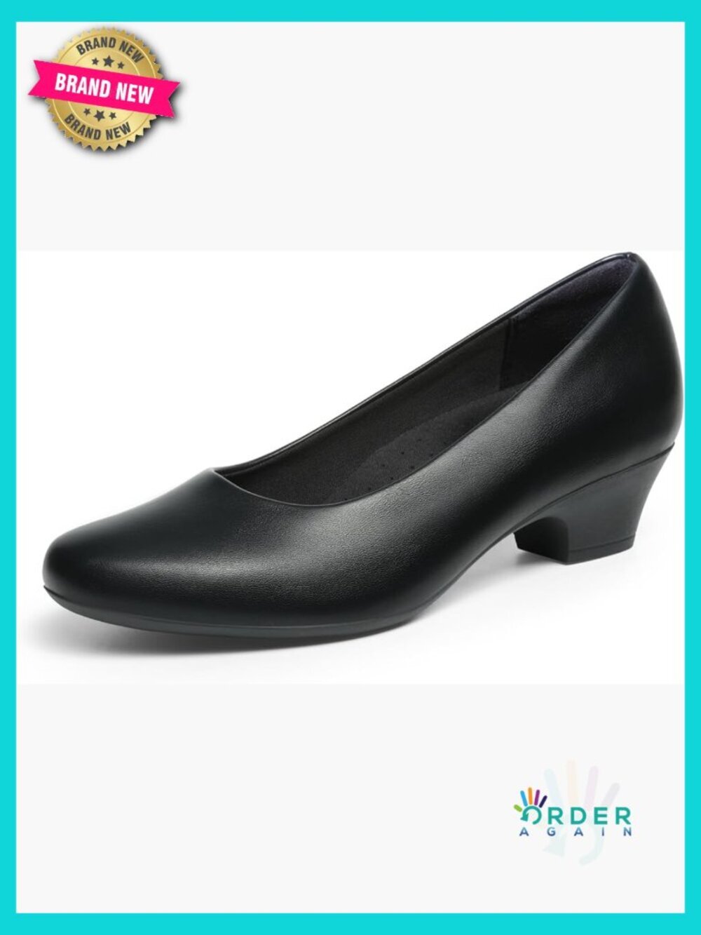 Chunky Block Heel Pumps Slip On Work Shoes Comfortable Low Heel Wedding
